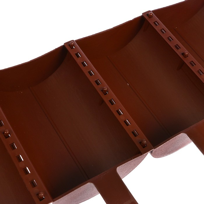 Ограждение декоративное, 24 &times; 100 см, 10 секций, пластик, коричневое, &laquo;Брёвнышко&raquo;