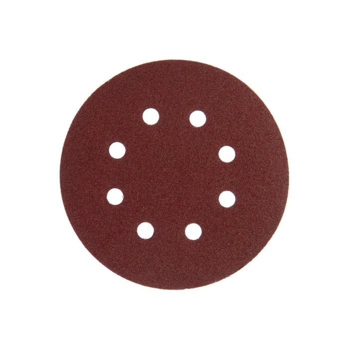 Круг абразивный шлифовальный под "липучку" ТУНДРА, перфорированный, 150 мм, Р40, 5 шт.