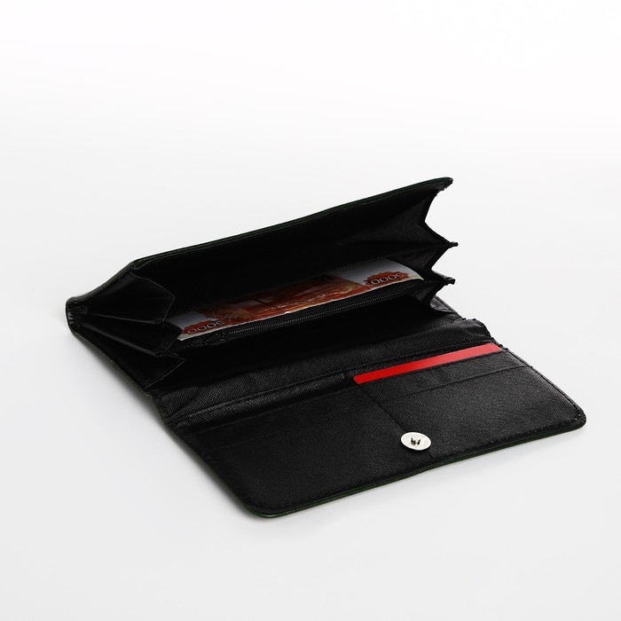 Кошелёк женский на кнопке, цвет тёмно-зелёный Кошелёк женский на кнопке, цвет тёмно-зелёный