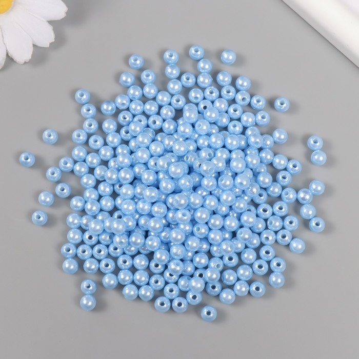 Набор бусин Набор бусин "Жемчуг" d 6 мм, 250 гр, нежно-голубой