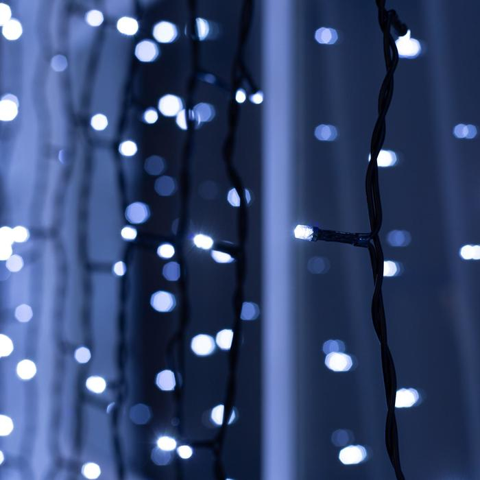 Гирлянда &laquo;Занавес&raquo; 2 &times; 3 м, IP44, УМС, тёмная нить, 760 LED, свечение белое, 220 В