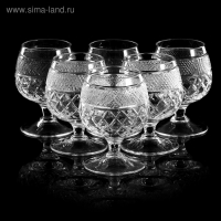 Набор бокалов хрустальных для коньяка &laquo;Ромбы&raquo;, 200 мл, 6 шт
