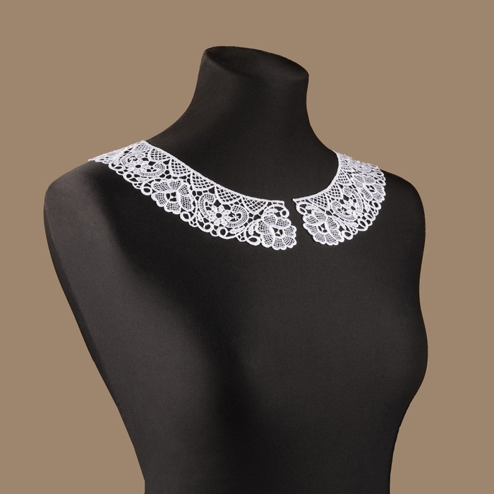 Воротник пришивной, гипюровый, 22 &times; 5,5 см, цвет белый