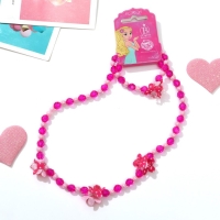Набор детский &laquo;Выбражулька&raquo; 2 предмета: бусы, браслет, цветы пушистые, цвет розовый