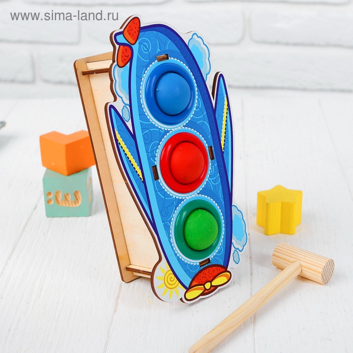 Стучалка-сортер &laquo;Самолёт&raquo;, с молотком, МИКС