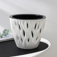 Кашпо для цветов со вставкой &laquo;Вдохновение&raquo;, 4,5 л, цвет чёрно-белый