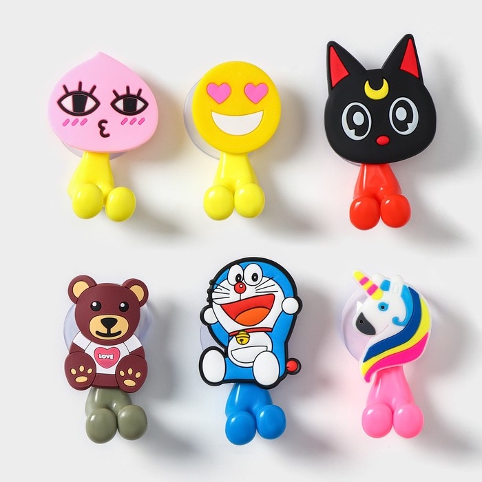 Держатель для зубной щётки детский &laquo;Весёлые зверюшки&raquo;, на присоске, дизайн МИКС