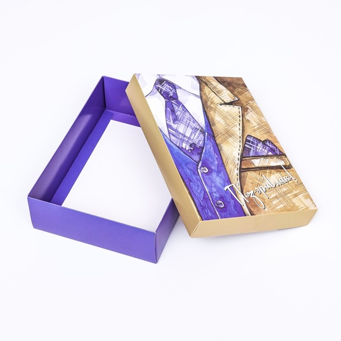 Подарочная складная коробка, упаковка, "Брутальный" 21 х 15 х 5,7 см