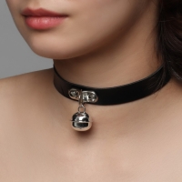 Чокер &laquo;Искушение&raquo; колокольчик звенящий, цвет чёрный в серебре, 40 см