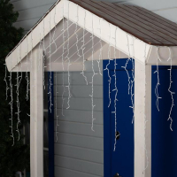 Гирлянда &laquo;Бахрома&raquo; 3 &times; 0.9 м, IP44, УМС, белая нить, 232 LED, свечение мульти, 220 В