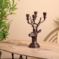 Подсвечник на 4 свечи "Олень" алюминий 16х12х32 см Подсвечник на 4 свечи "Олень" алюминий 16х12х32 см