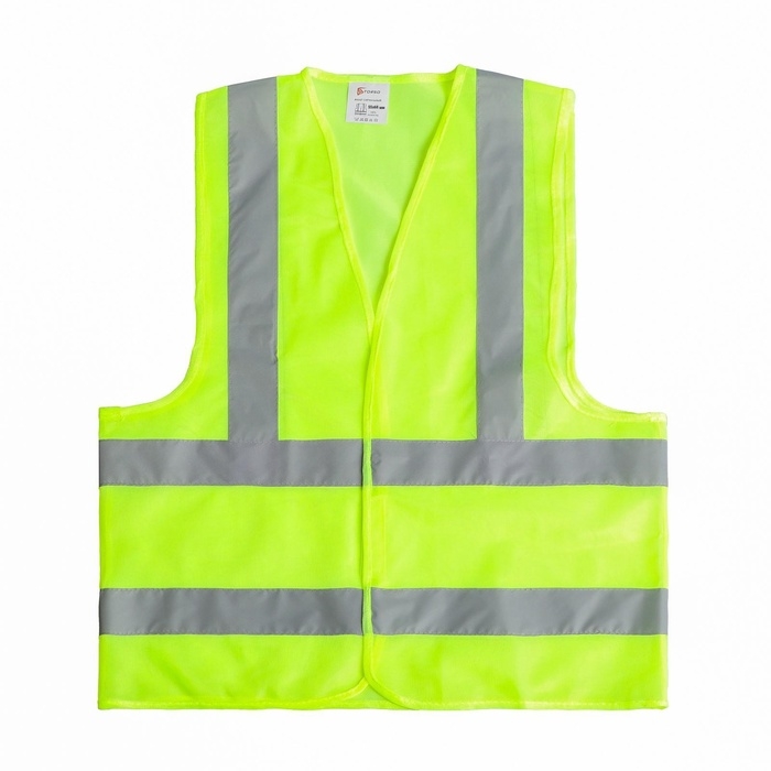 Жилет сигнальный, светоотражающий, салатовый, 3 класс, размер 68&times;55 см, 60г/м2