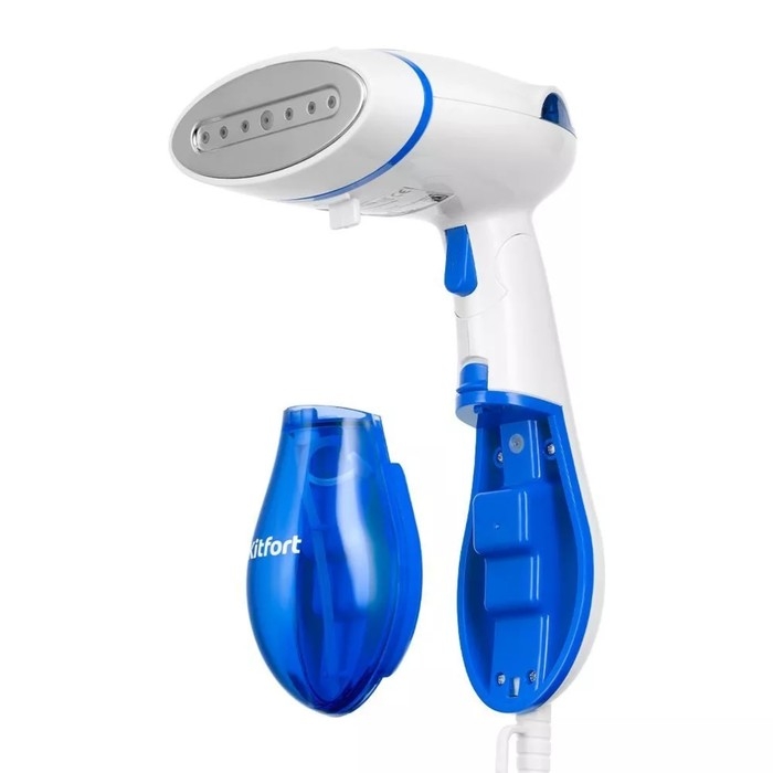 Отпариватель Kitfort КТ-9191-3, ручной, 1300 Вт, 140 мл, 22 г/мин, бело-синий Отпариватель Kitfort КТ-9191-3, ручной, 1300 Вт, 140 мл, 22 г/мин, бело-синий