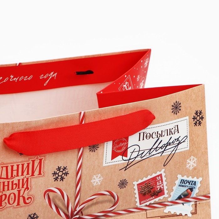 Пакет подарочный новогодний с широким дном &laquo;Сказочный подарок&raquo;, 25 х 19 х 18 см