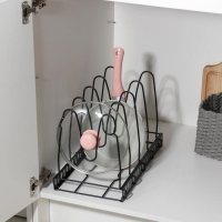 Подставка для сковородок Доляна, 25&times;22&times;38 см, цвет чёрный