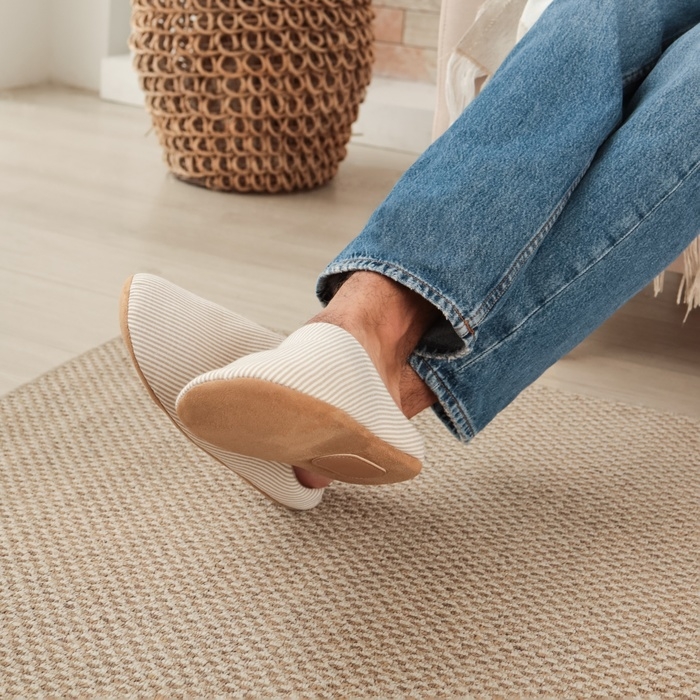 Тапочки мужские, ECO размер 44-45, цвет бежевая полоска