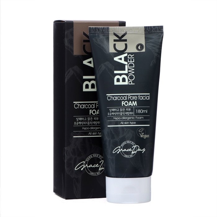 Пенка для лица Grace Day, очищающая, с углём, 180 мл Пенка для лица Grace Day, очищающая, с углём, 180 мл