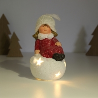 Сувенир керамика свет "Малышка-ангел в красном, на новогоднем шарике" 12,8х8,5х17 см Сувенир керамика свет "Малышка-ангел в красном, на новогоднем шарике" 12,8х8,5х17 см