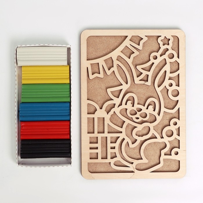 Новогодние пластилиновые картинки &laquo;Новый год! Зайка&raquo;