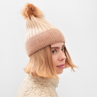 Шапка женская MINAKU, цвет песочный, размер 58-60