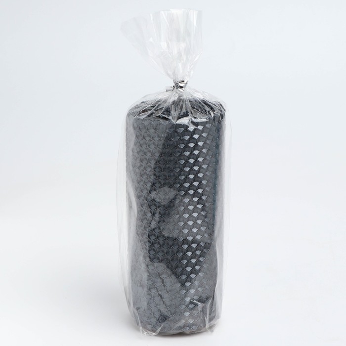 Свеча из вощины, 6х6х12,5 см, мокрый асфальт металлик