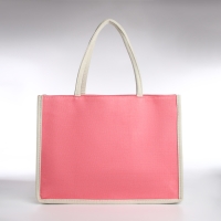 Сумка пляжная без застёжки, цвет молочный/розовый Сумка пляжная без застёжки, цвет молочный/розовый