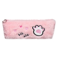 Пенал школьный на молнии "Лапка" Calligrata, розовый