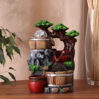 Фонтан "Слоники под деревом, бочки и кувшины" 12х15х24 см (с подсветкой) Фонтан "Слоники под деревом, бочки и кувшины" 12х15х24 см (с подсветкой)