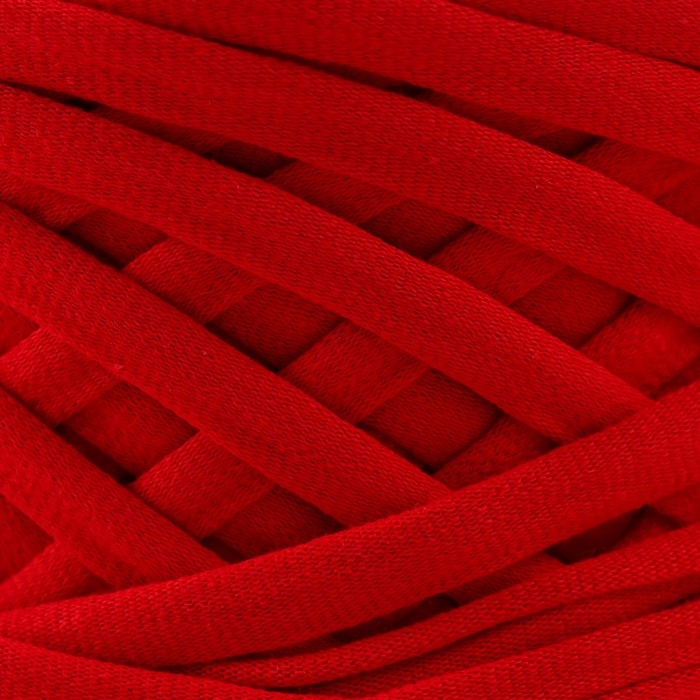 Трикотажная пряжа, ширина 7-9 мм, 100м/295 гр&plusmn;10% (09 - красный)