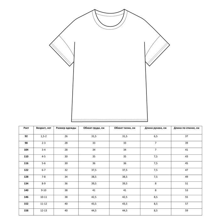 Футболка детская MINAKU:Basic line kids цвет чёрный, рост 122