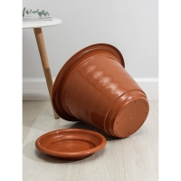 Горшок для цветов с поддоном &laquo;Виола&raquo;, 16 л, пластиковый, коричневый