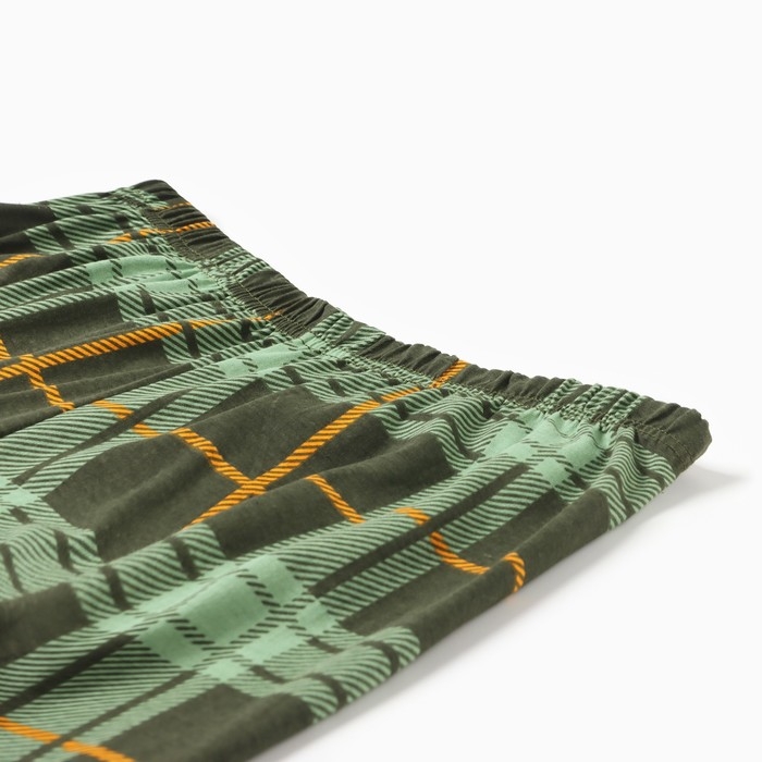 Комплект (футболка/брюки) мужской, цвет зеленый/клетка, размер 48 Комплект (футболка/брюки) мужской, цвет зеленый/клетка, размер 48