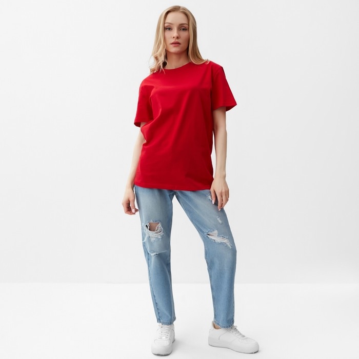 Футболка женская, цвет красный, размер 48