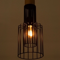 Светильник "Крит" 1х40Вт Е27 черный/коричневый 16х16х40,5(140)см