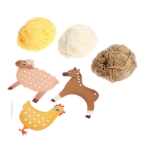 Развивающий набор "Шнуровка с пряжей. Животные фермы"