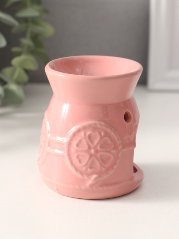 Аромалампа керамика "Долька-цветок" розовая 6,5х6,5х7,8 см