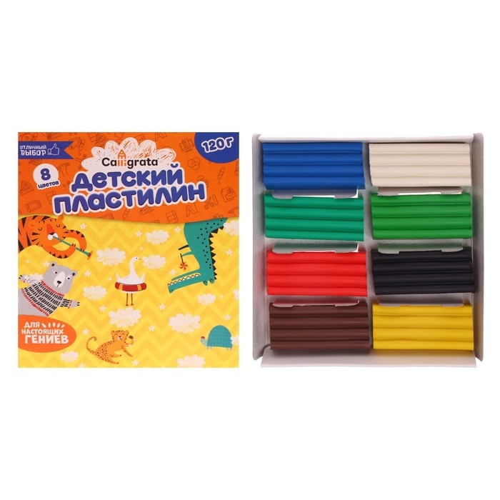 Пластилин Calligrata, 8 цветов, 120 г Пластилин Calligrata, 8 цветов, 120 г