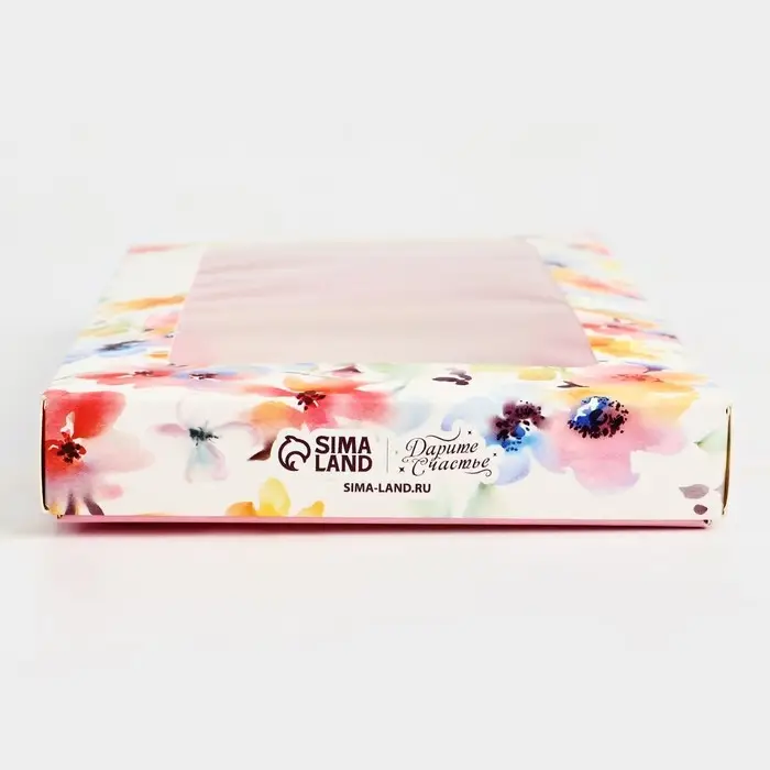 Коробка для шоколада &laquo;Цветы&raquo;, с окном, 9.4 х 1.7 х 18.4 см