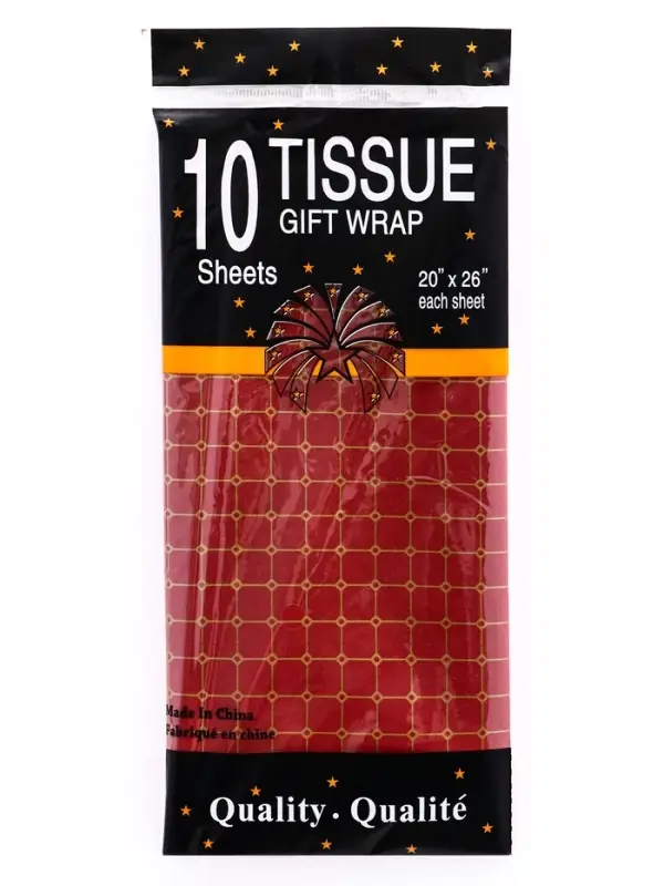 Бумага упаковочная тишью, &laquo;Шарм&raquo;, винный, 50 см &times; 70 см 17 грамм