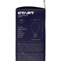 Лампа светодиодная СТАРТ, 20 Вт, Е27, А60, 4000К, 1600 Лм, холодный (нейтральный) свет