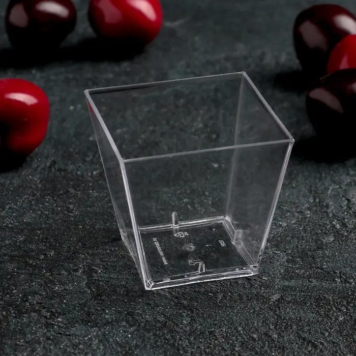 Форма пластиковая одноразовая для фуршета &laquo;Квадрат&raquo;, 60 мл, прозрачная