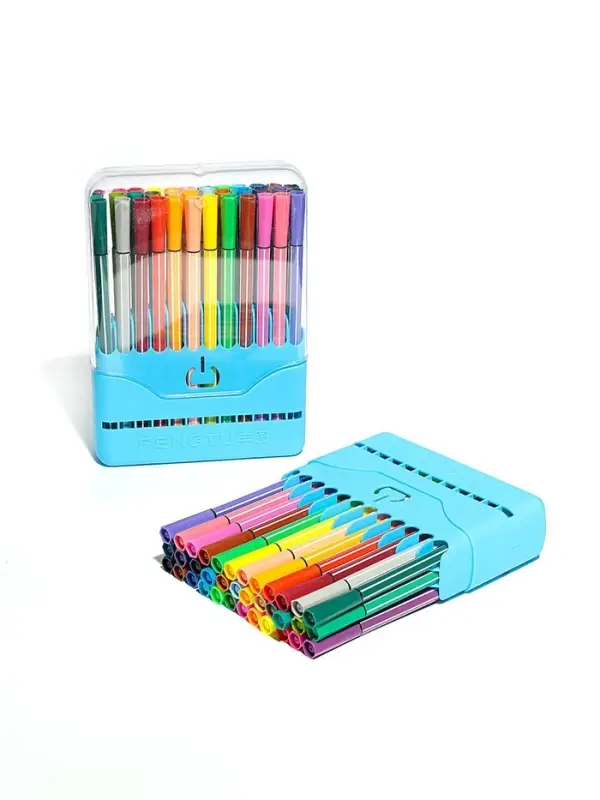 Фломастеры, 36 цветов, в пластиковом пенале, вентилируемый колпачок, МИКС