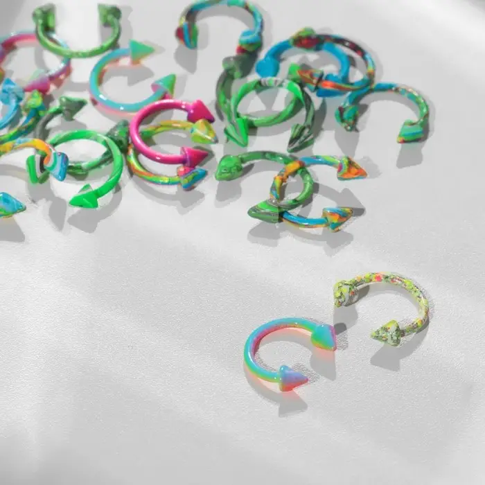 Пирсинг в бровь &laquo;Стрелы&raquo; дуо круг, d=0.8 см, МИКС (фасовка 20 шт.)