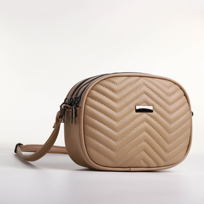 Сумка женская кросс-боди на молнии, цвет бежевый Сумка женская кросс-боди на молнии, цвет бежевый