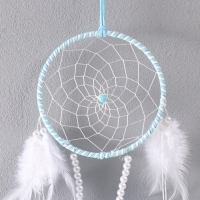 Ловец снов 2 кольца "Бело-голубые облака" d=9 см, d=13 см 65х13 см Ловец снов 2 кольца "Бело-голубые облака" d=9 см, d=13 см 65х13 см