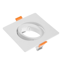 Светильник встраиваемый, поворотный, под лампу MR16, пластик, квадрат, пластик, белый
