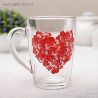 Кружка стеклянная &laquo;Цветочное сердце&raquo;, 300 мл, рисунок МИКС