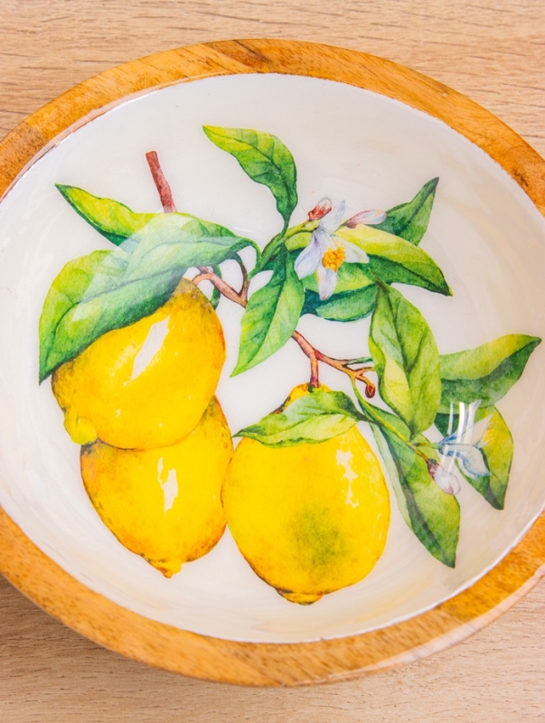 Миска "Лимоны" дерево манго 17,5х17,5х6,5 см