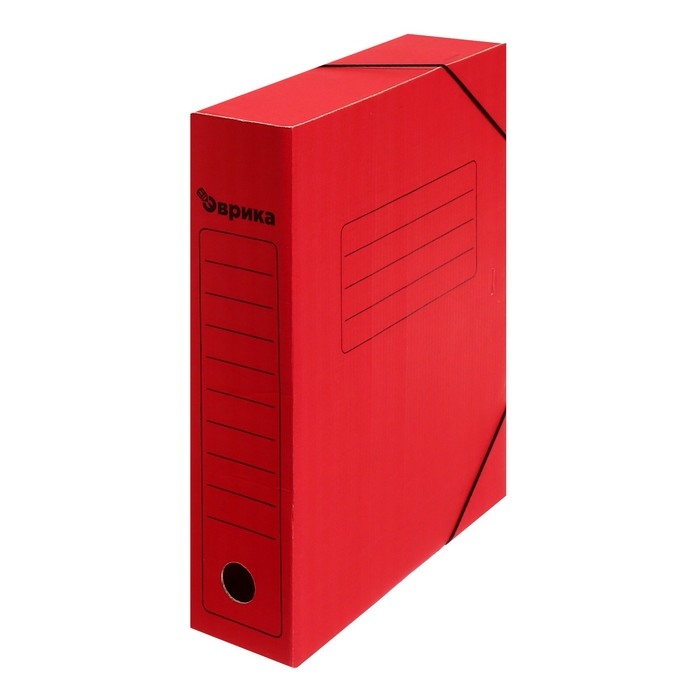 Папка архивная на резинках Calligrata, микрогофрокартон, 75 мм, до 700 л, красный