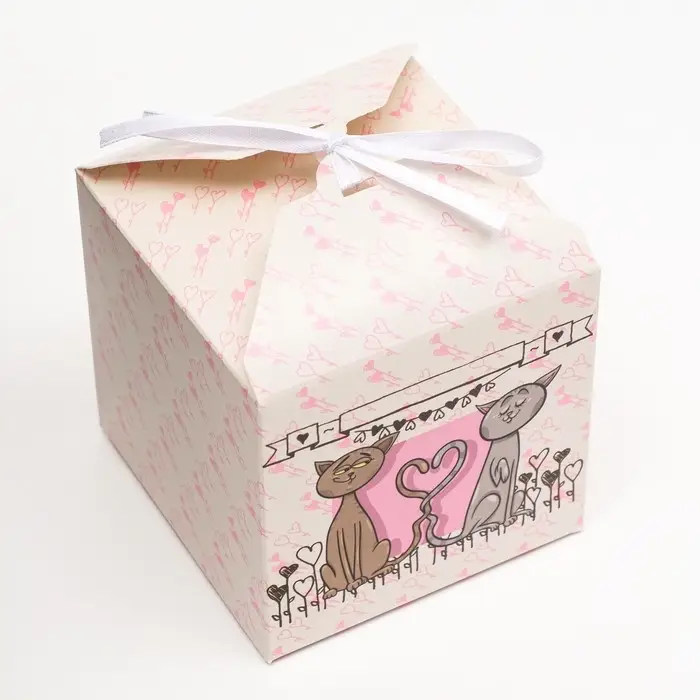 Коробка складная квадратная &laquo;От всей души&raquo;, 10&times;10&times;10 см